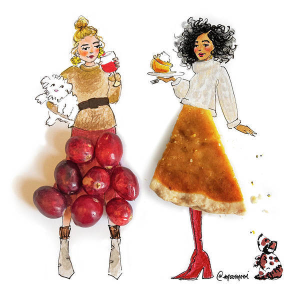 Thanksgiving Girls - Art Print