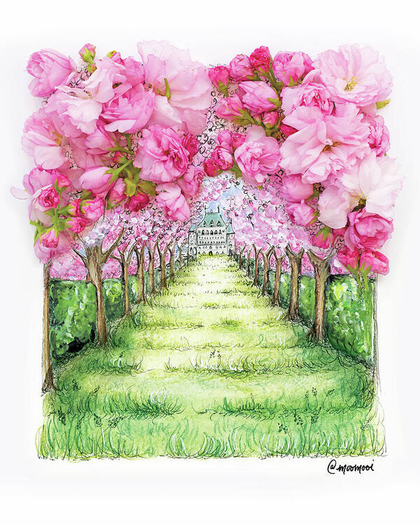 Cherry Blossom Fields - Art Print