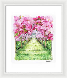 Cherry Blossom Fields - Framed Print