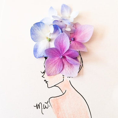 Hydrangea Headdress - Art Print