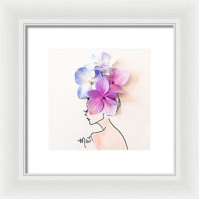 Hydrangea Headdress - Framed Print