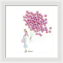 Pink Balloons Candy - Framed Print