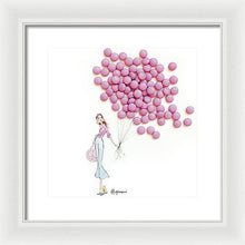 Pink Balloons Candy - Framed Print