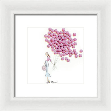 Pink Balloons Candy - Framed Print