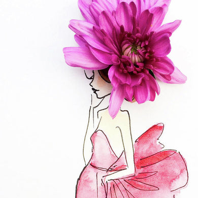 Pink Bow Big Pink Hat - Art Print