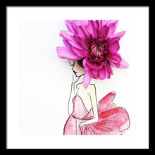 Pink Bow Big Pink Hat - Framed Print