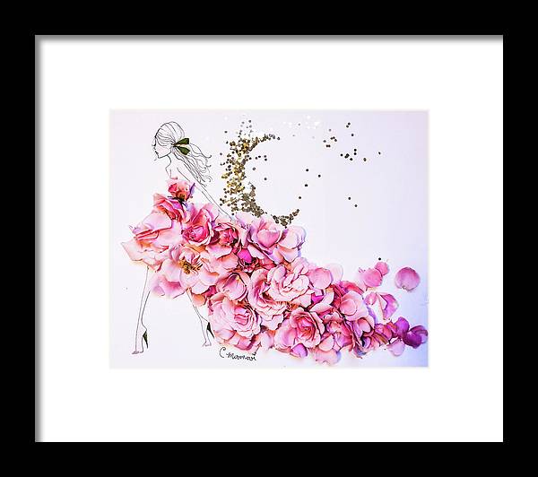 Pink Petal Moonlight - Framed Print