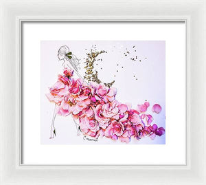 Pink Petal Moonlight - Framed Print