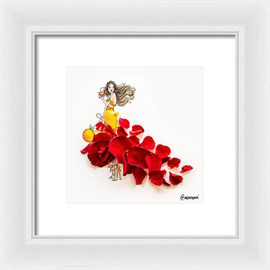 Red Petal Skirt - Framed Print