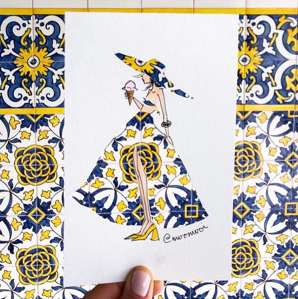 Yellow Portugal Girl - Art Print